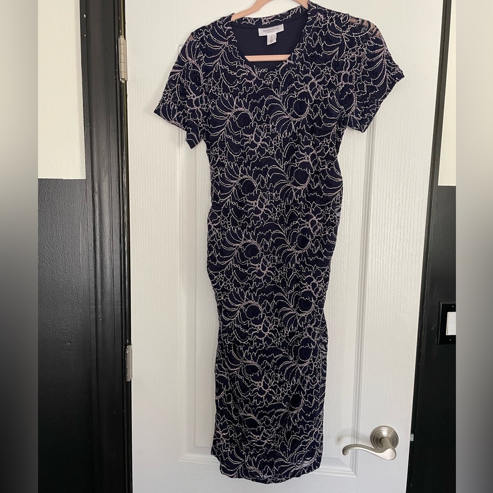 Blue and Pink Maternity Dress